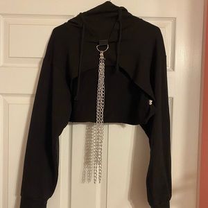 CROPPED PUNK EGIRL CHAIN HOODIE 🖤
